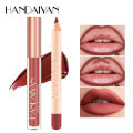 HANDAIYAN-9-Color Lip Glaze Lip Liner Set Non-stick Cup Lipstick Lip Liner Set Lipstick Set. 