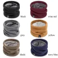ZEBF-Winter Warm Knitted Ring Scarf for Women Men Plush Full Mask Tutdoor Cashmere Solid Snood Neck Scarves Thick Bufanda Muffler. 