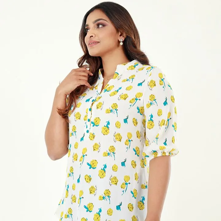 Spring and Summer ¾ Sleeves Printed Blouse