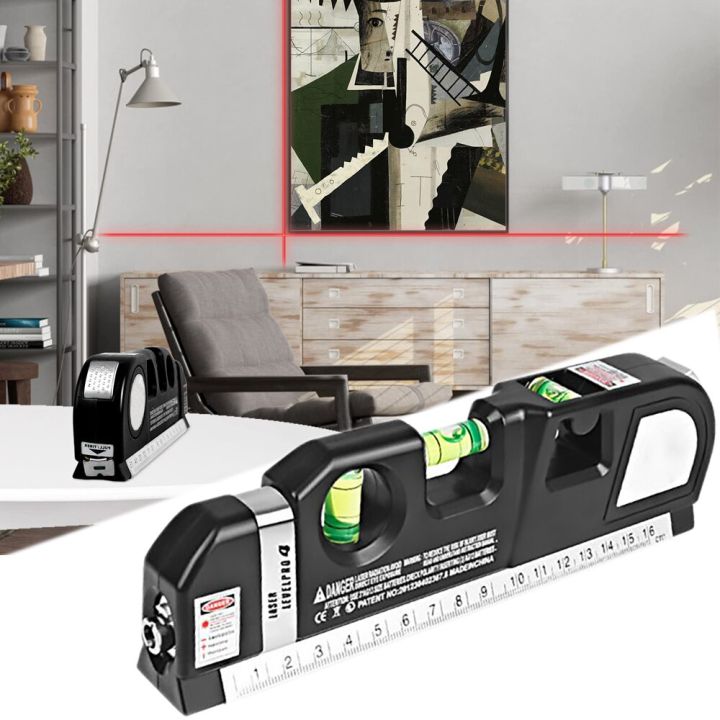 Multipurpose Laser Ruler Laser Level and Spirit Level Metric Rulers Laser Straight Line Horizon Vertical Measure Tape