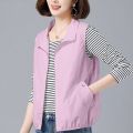 [ with Breathable Mesh ] Middle-Aged Mom Wear Spring and Summer Short Vest Women's Casual Western Style Waistcoat Outer Vest Vest. 