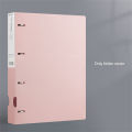 A4 File Folders Display Book 4 Hole Binder Folders Morandi Color Waterproof Document Ring Binder Folder. 
