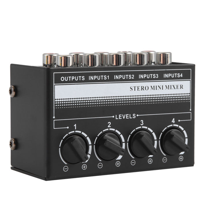 4 Channel Stereo Audio Mixer Support Input and Output Mini Passive ...