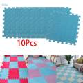 10 Pieces Plush Puzzle Foam Floor Mat Non Slip Interlocking Tiles Soft Climbing Mats for Flooring Farmhouse Workout Kids Baby. 