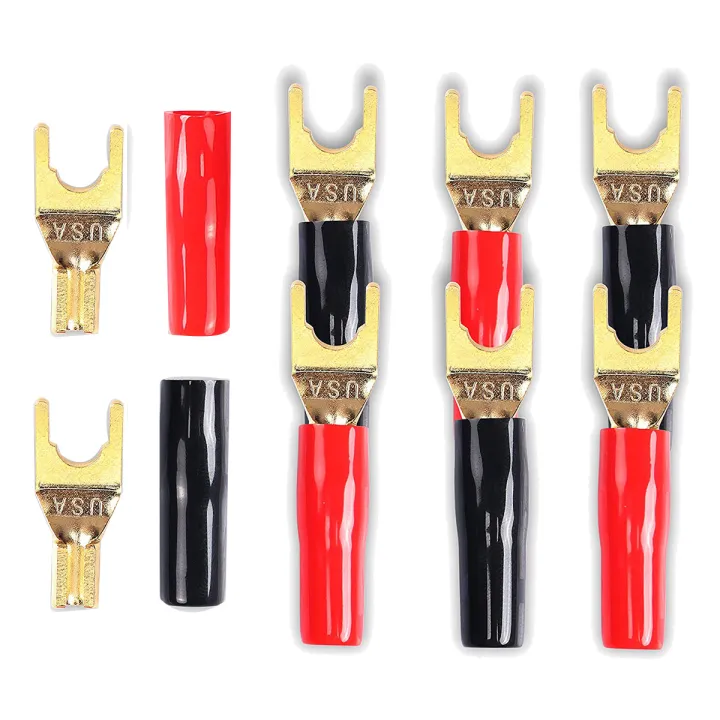 Y Socket Plug Y Plug Spade Connector for Speaker Wire,8 Pcs Y Spade Plug 45 Degree ...