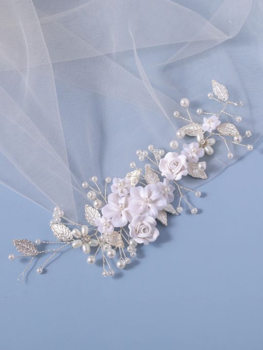 %5BHOT%5D%201Pc%20Flower%20Bride%20Wedding%20Hair%20Vine%20Pearl%20Bridal%20Hair%20Piece%20Leaf%20Hair%20Accessories%20Rhinestone%20Headband%20For%20Women%20And%20Girls%20-%20Image%204