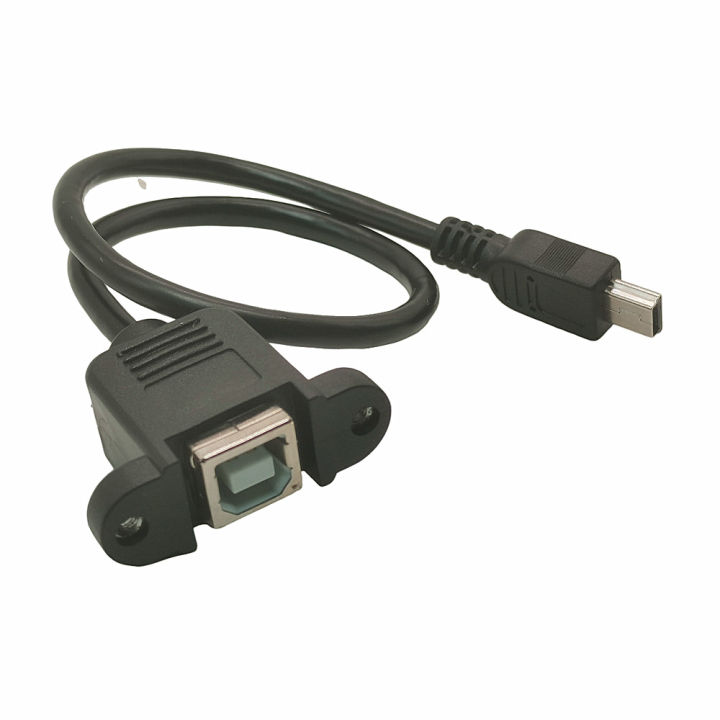 Mini%20Usb%20B%20Male%20To%20Usb%20B%20Female%20Data%20Cable%20Panel%20Mount%20With%20Screws%20For%20Printer%200.3m%200.5m%20-%20Image%202