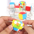 New Third-order color mini Rubik' cube keychain 3.0CM pendant educational toy. 