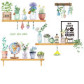 Flowers and Plants Pastoral Wallpaper Fresh Potted Living Room Bedroom Wall Glass Stickers Sunlight Mall. 