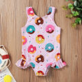 Yfashion Summer Kids Swimsuit Cartoon Crab Donut Printing Breathable Quick-drying Swimwear For 0-3 Years Old Girls Cotton. 