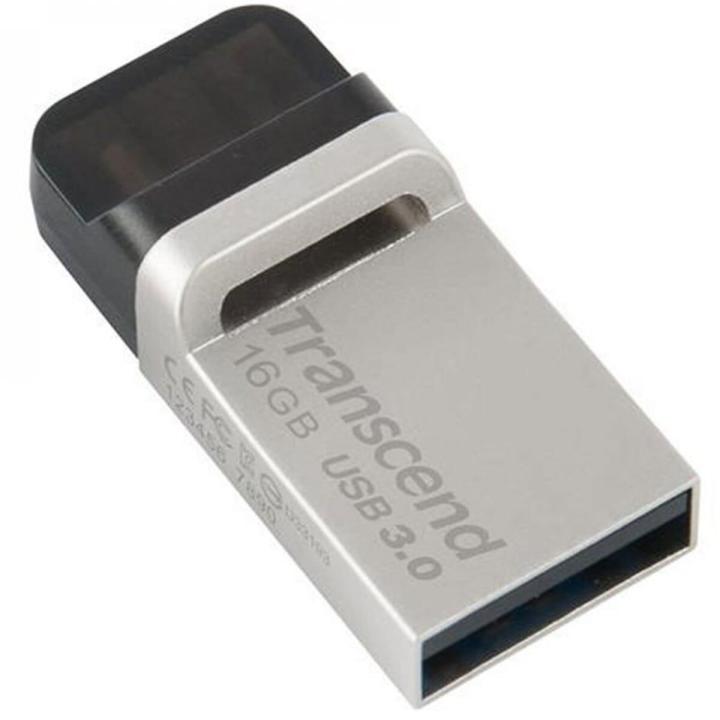 Transend 16 Gb,Jf880, Otg Usb 3.0 Silver - White