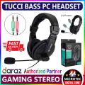 TUCCI TC-L750MV Stereo PC Gaming Headset with Microphone - High Quality Sounds Headphones. 