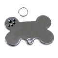 Cute Bone Shape Dog Tag Metal Ring DIY Engraved ID Name Collar Pendant Nameplate. 