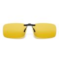 Car Night Safety Googles UV400 Day Night Vision Goggle Clip UV Protection Anti-glare Myopia Glasses Clip Turned Up Polarized Lens Clip-on Sunglasses Summer. 