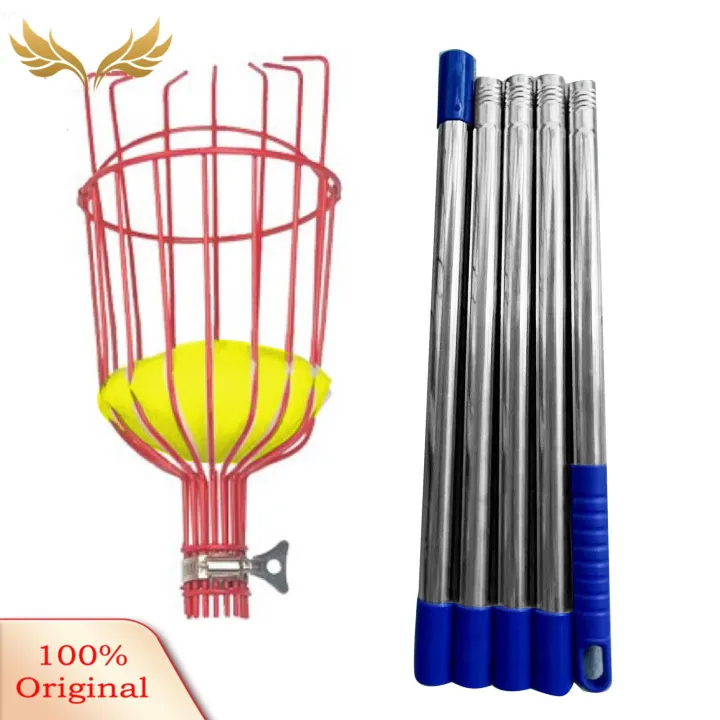 SuperRide Portable Fruit Picking Tool Telescopic Fruit Picker Pole with Basket Extendable Harvesting Tool for High Trees Ideal for Apples Oranges Avocados Garden Tool for Metal Fruit Picking Pole