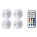 Mini Submersible LED Lights Wedding Tea Light RGB Underwater Lamps RF Remote for Christmas Party Vase Fishtank Fountain Decor-1 controller 4 Lamp. 