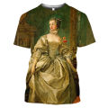 Vintage Madame de Pompadour 3D Printed T Shirt Men Retro Napoleone Rococo Style Shirt France Lady Francois Boucher Painting Tops. 