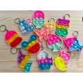 Mini Cute Push Pop It Keychain Toy - Colorful Silicon Random Key tag for Stress Relief - New Collection. 