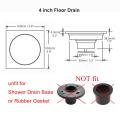 QUANBU 4 Inch Square Shower Drain with Removable Cover Grate, Brass Anti Clogging and Odor Point Floor Drain Assembly with Hair Catcher Strainer, Matte Black. 