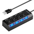 4 USB Ports Socket Multi HUB Power Charger Splitter Adapter For PC Laptop. 