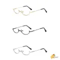 【LUCKET】Tik Tok Influencer Same Style Lower Half Frame Glasses Female Water Drop No Lens Decoration LK. 