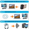 USB WiFi Adapter for Raspberry Pi,Wireless Network Card Adapter WiFi Dongle for Desktop Laptop PC Windows. 