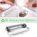 Plastic Wrap Dispenser with Cutter,Refillable Cling Film Dispenser,Cling Film Dispenser with Slide Cutter. 