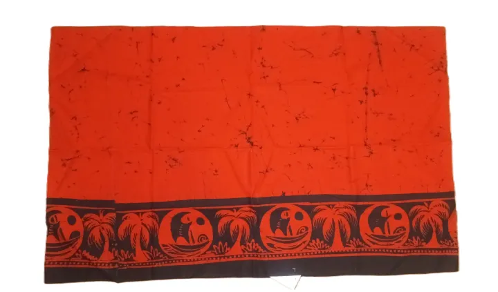 Batik Sarong Lungi for Men - Brown Colour Cotton Sarong Bathik Sarong   Pre-Stitched Handmade EthnicWear