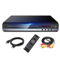 DVD Player 1080P HD Home DVD Player Box for TV All Region Free DVD CD-Disk Player AV-Output EVD Player--EU Plug Easy to Use Black. 