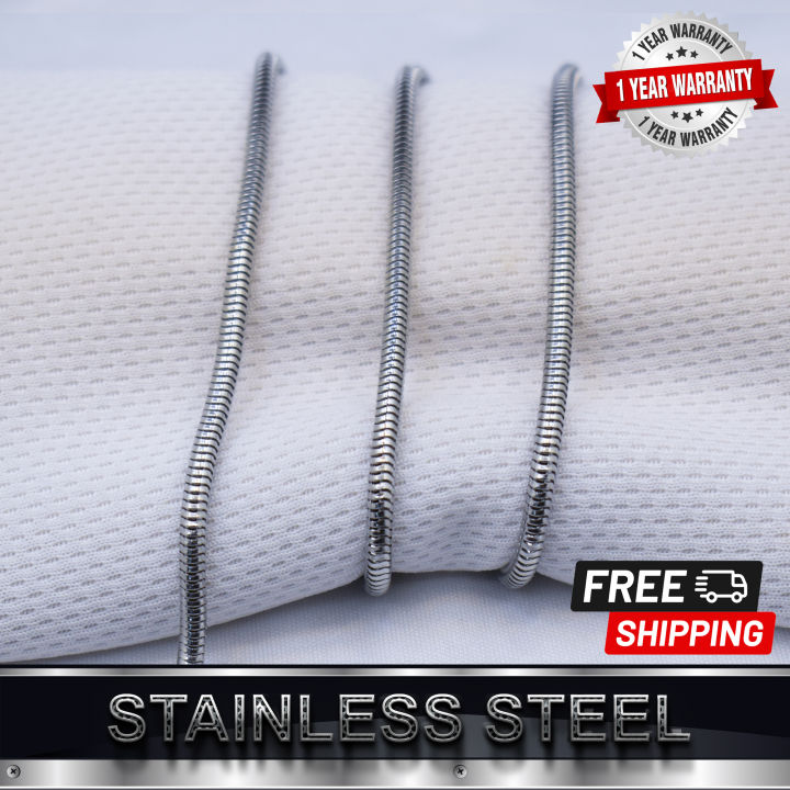 Snake Chain 3MM Stainless Steel Mens Sterlin Necklace Silver Chain for Men Luxury Design Fashion Wedding Engagement Jewelry Gifts Boys High Grade Waterproof Fashion Jewelry Accessories Hip Hop Rock Choker