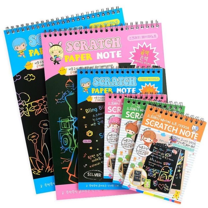 Children%20DIY%20Scratch%20Painting%20Note%20Magic%20Rainbow%20Scraping%20Drawing%20Art%20Paper%20with%20Graffiti%20Stencil%20Kids%20Notepad%20Stationery%20Toys%20-%20Image%202