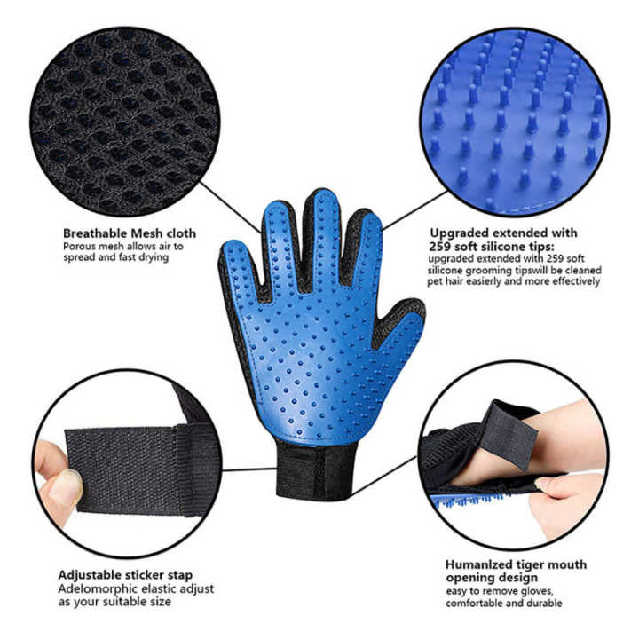 True Touch Five Finger Pet Deshedding Glove