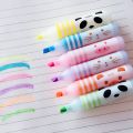 【The Quiet Page】Cute Animals Panda Cat Mini Highlighter Paint Marker Pen Drawing Liquid Chalk Stationery 6pcs/set. 