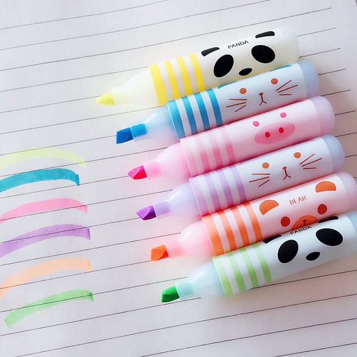 %E3%80%90The%20Quiet%20Page%E3%80%91Cute%20Animals%20Panda%20Cat%20Mini%20Highlighter%20Paint%20Marker%20Pen%20Drawing%20Liquid%20Chalk%20Stationery%206pcs/set%20-%20Image%203