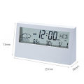 Japanese Simple Style Digital Alarm Clock Modern White Electronic Clock Temperature Humidity Clock Students Desktop Room Bedside Clock. 