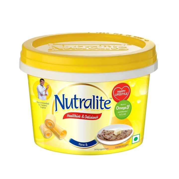 Nutralite Premium Fat Spread Tub (500g) | Enriched with Vitamins and Omega 3 | Naturally Cholesterol-free | Zero Trans-Fat | For Healthier & Delicious Meals | Easy To Spread (FROM INDIA) SAB