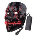 LED Light up Flash EL Wire DJ Party Raver Scary Mask Halloween Costume Cosplay Pink. 