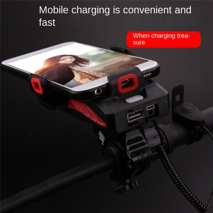 Usb%20Rechargeable%20Bike%20Headlight%20120%20Decibels%20Multi-Function%20Bicycle%20Front%20Light%20Horn%20and%20Bank%20Frontlight%20for%20Outdoor%20Cycling%20Green%20-%20Image%203