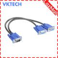 VGA Splitter Cable 1 Computer to Dual 2 Monitor Male to Female Adapter Wire. 
