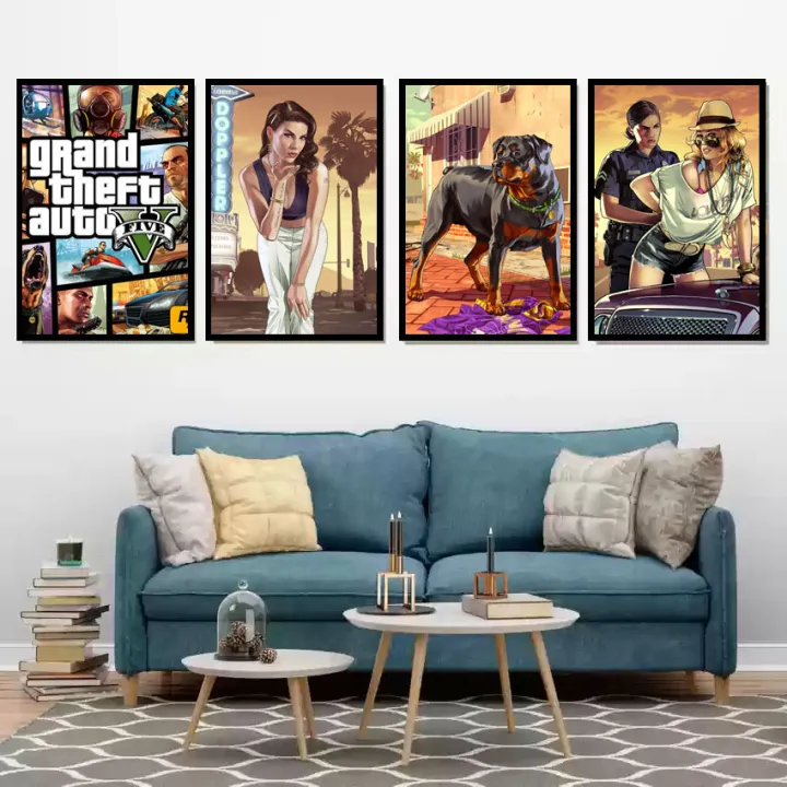 A4%20Sized%20Poster%20GTA%205%20Gaming%20Grand%20Theft%20Auto%20V%20Wall%20Posters%20PVC%20Framed%20Wall%20Decors%20-%20Image%203