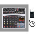 BMG-06D 6 Channels Sound Card Mixer with 16 DSP Bluetooth / USB Interface / Record / MP3 / 48V Phantom Power Audio Mixer. 