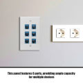 6 Port Network Panel 115X70mm Ethernet Wall Outlet Socket Plate Home Plastic Ethernet Socket Household Panel. 