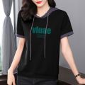 Hoodie Short Sleeve T Women's Summer Thin T-shirt 2024 New plus Size Women's Casual Top Loose Half Sleeve Sweater. 