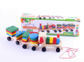 Wooden toys geometric building block car. 
