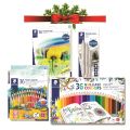 STAEDTLER® Colouring 36 Set - Colour Pencils + Watercolour Pencils + Soft Pastels. 