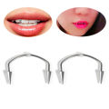 【Pumba】Stainless steel C-bar smile lip nail tiger tooth nail titanium steel zombie tooth lip tie nail vampire piercing jewelry. 