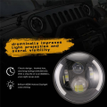 Ktteay 7 Inch LED Headlight Round 200W Angle Eyes DRL Running Lamp for JK LJ TJ CJ 1997-2018 1PCS. 