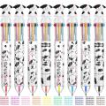Ballpoint Pen 0.5 mm Retractable Multi Color Pen Cow Desk Accessories Cow Printed Ballpoint Pens with 10 Colors for Office. 