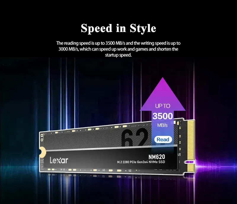 Lexar NM620 SSD NVMe M2 High Speed Solid State Drive 256GB 512GB