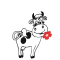 【IKE】Little cow with flowers Decals Refrigerator Sticker Fridge Decor Vinyl zer Stickers Waterproof Vinyl Removable LC1808. 